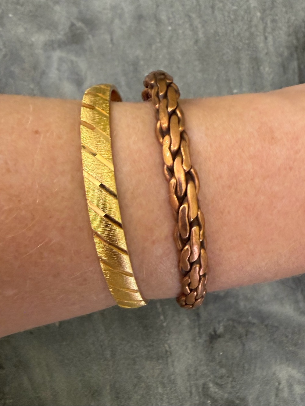 Vintage Braided Copper Cuff Bracelet - Picture 7 of 9
